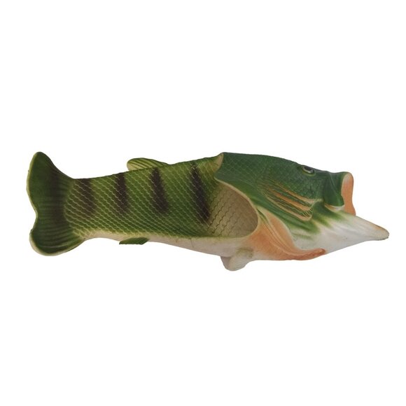GMW Novelty Bass Fish Slippers Mens Size 10/11 Green Orange Gag Gift Sandals main image 6